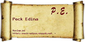 Peck Edina névjegykártya